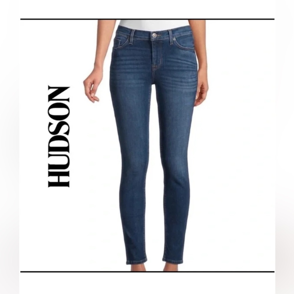 Hudson Krista Mid Rise Super Skinny Ankle Jeans size 27 dark blue wash